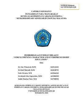 
Laporan Kegiatan PkM di PCIM Malaysia
