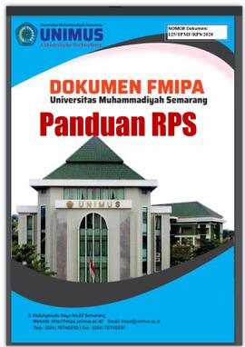 
Panduan Penyusunan RPS di Lingkungan FMIPA
