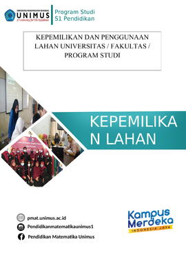 
Kepemilikan dan penggunaan lahan Universitas/Fak/PS
